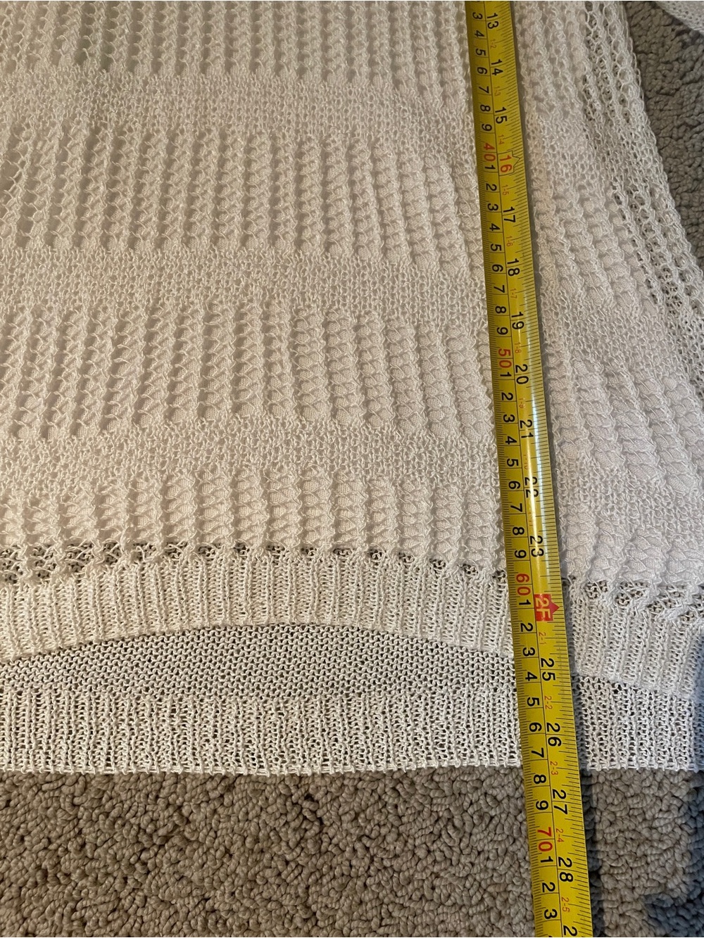 Laura -Lightweight Cream Open-Knit Lined Scoop Neck Sweater - SzS - Picture 11 of 13